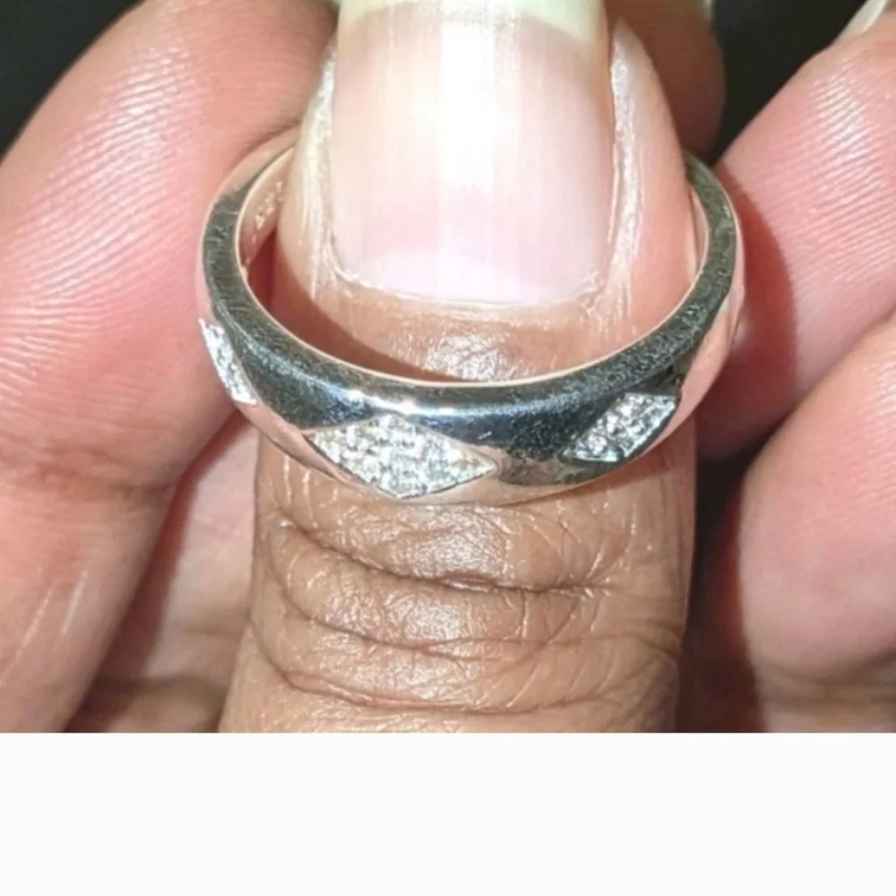 Classic Mens Lab Created Diamond 925 Sterling silver Band Ring Sz 10